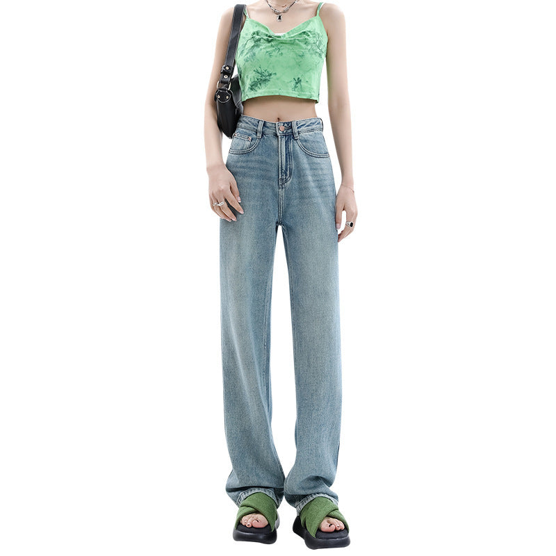 Jean large et étroit de couleur claire pour femme