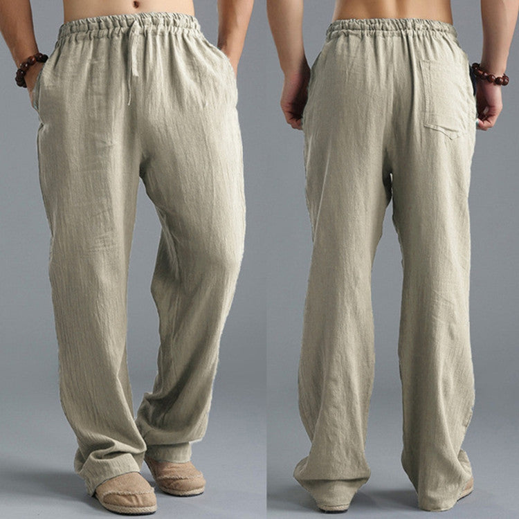 Pantalon de sport ample et décontracté en lin respirant pour homme