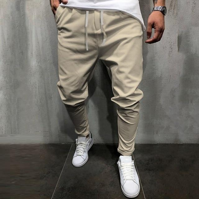 Pantalon court uni pour homme avec bande élastique