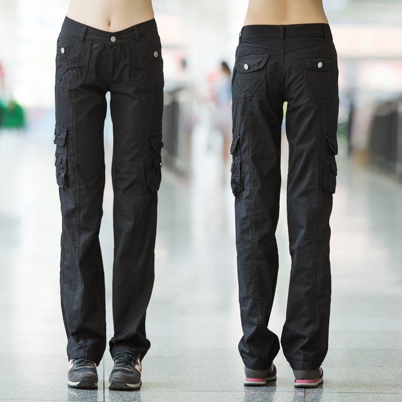 Pantalon décontracté femme cargo plusieurs poches