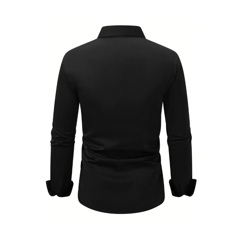 Chemise homme à manches longues, coupe cintrée