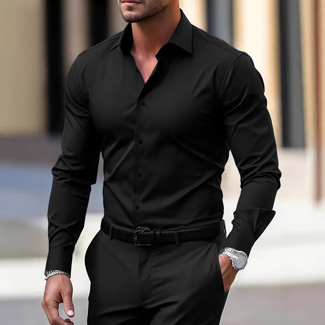 Chemise homme à manches longues, coupe cintrée