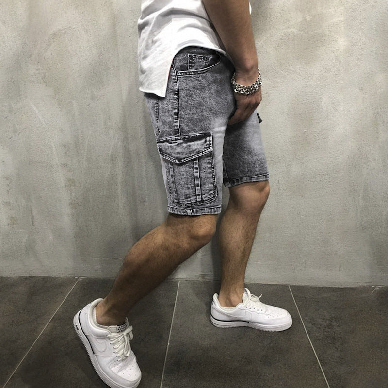 Short en jean à poches pour homme
