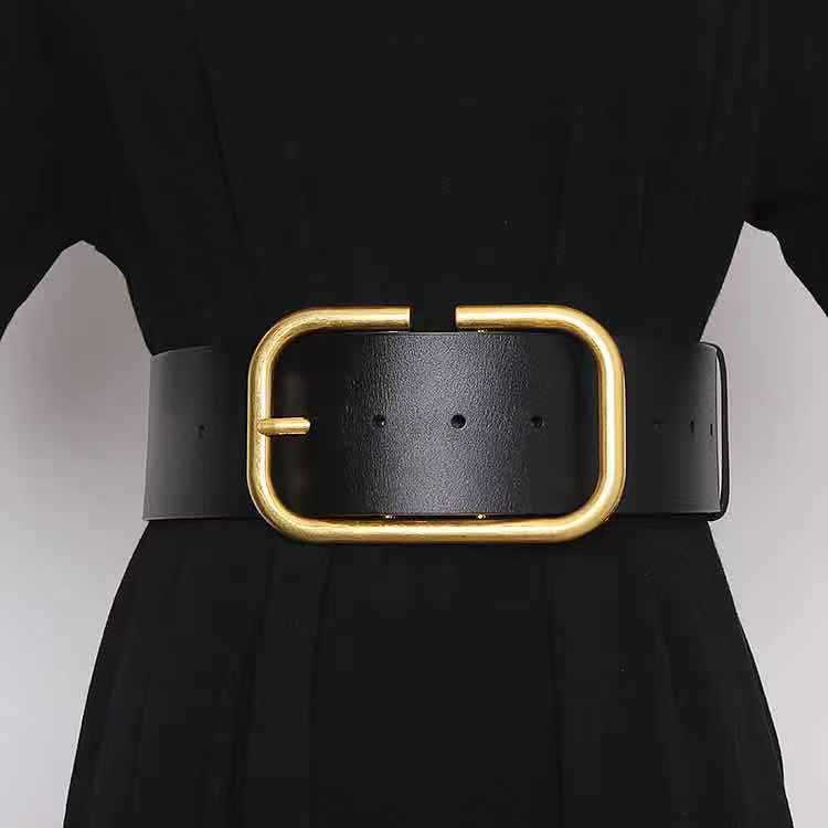 Ceinture large en cuir pour femme