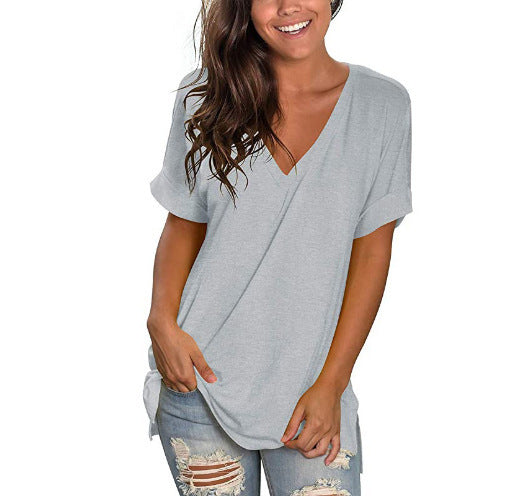 Haut ample à col en V pour femme