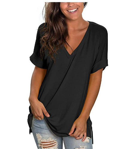 Haut ample à col en V pour femme