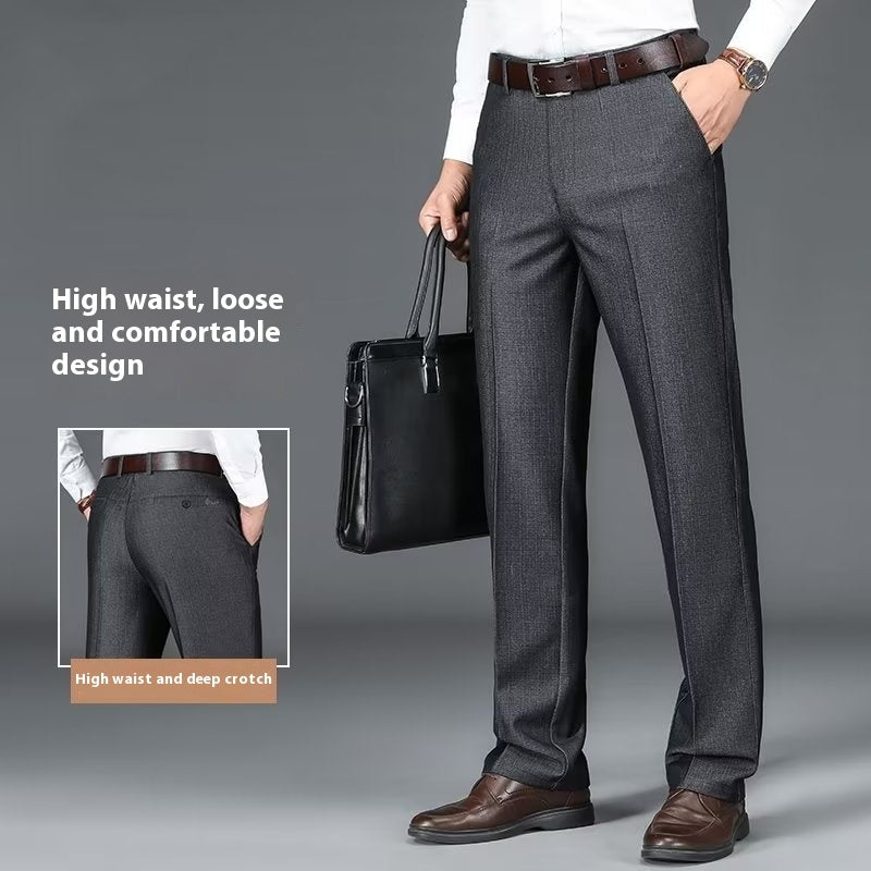 Pantalon de costume d'affaires pour homme, pantalon décontracté drapé