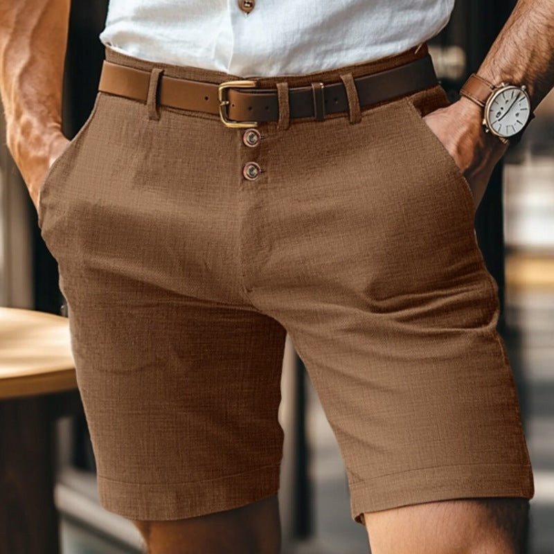 Short en lin pour homme, décontractée