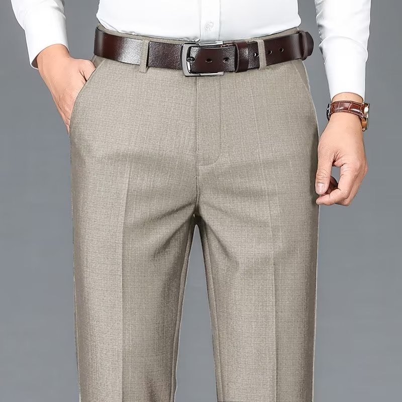 Pantalon de costume d'affaires pour homme, pantalon décontracté drapé