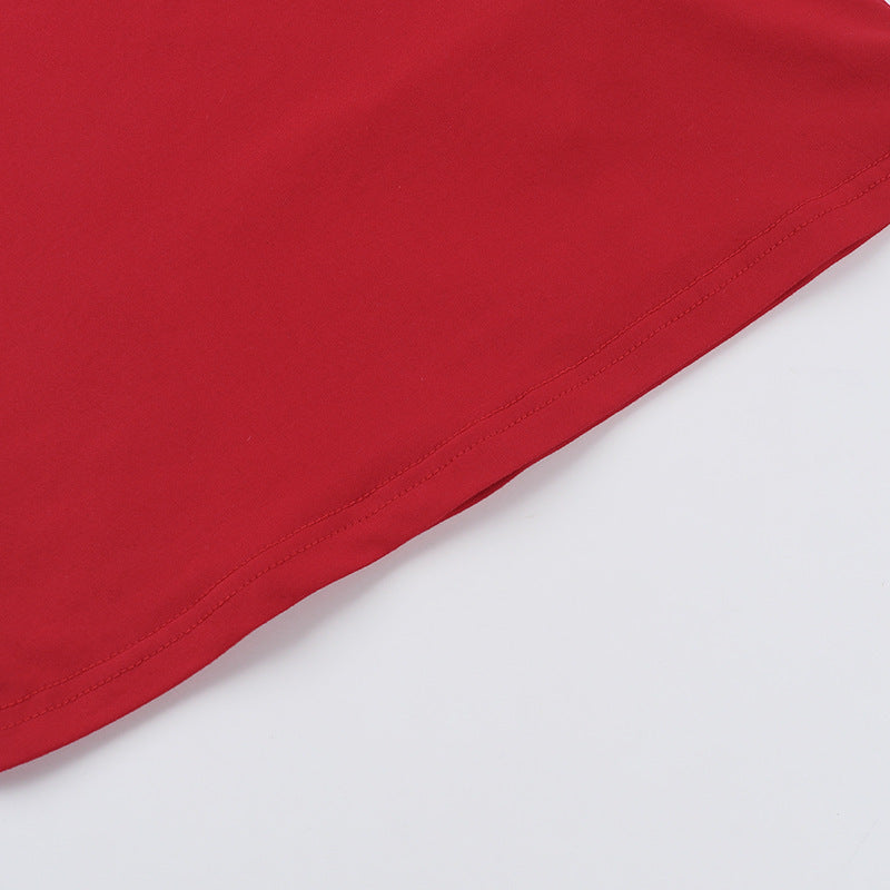 Haut femme plissé ajusté à épaules obliques