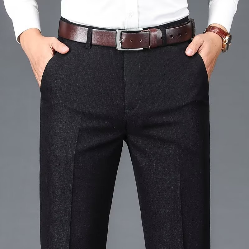 Pantalon de costume d'affaires pour homme, pantalon décontracté drapé