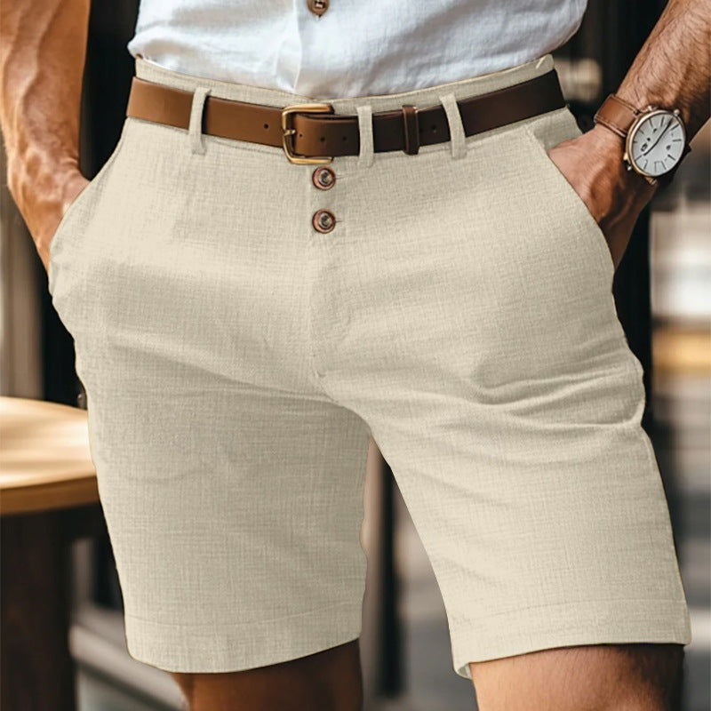 Short en lin pour homme, décontractée
